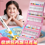 ชุดแปรงระบายสี DIY 48สีสำหรับเด็กชุดกระเป๋าเก็บของปากกาสีน้ำอะคริลิกกันน้ำความจุมาก