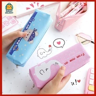 Canvas Large -capacity pencil box Piano box Portable student cartoon storage stationery pencil box