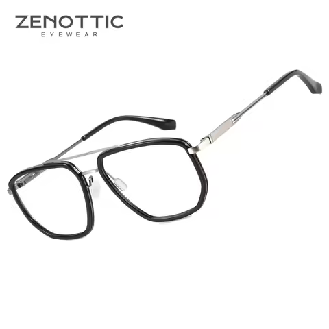 ZENOTTIC Fashion Aviator Glasses Frames for Men Non-Prescription Eyeglasses Frame Optical Myopia Hyp