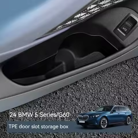 For BMW 5 Series I5 G60 2024 TPE Car Door Slot Storage Box Mobile Phone Tray Car Interior Protection