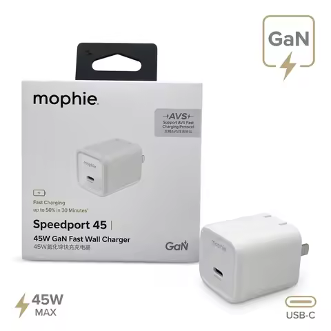 Mophie Speedport 40W 45W GaN PD Fast Charger USB-C Power Adapter Foldable Plug Travel Charger For IP