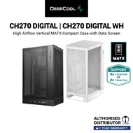 DEEPCOOL CH270 DIGITAL Vertical Micro-ATX Case - Black & White