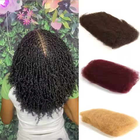 99J Afro Kinky Bulk Human Hair Colored Remy Brazilian Hair Extensions For Braiding 50g/Pcs Natural B