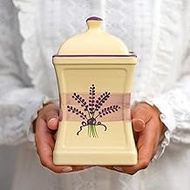 Handmade Lavender Floral Purple And Cream Large Ceramic 31.5oz/900ml Kitchen Storage Jar with Lid | 