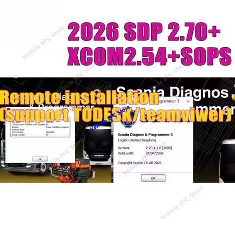 2026 hot selling newest fro SDP3 2.70 + XCOM2.54 + SOPS for Scania Truck Buses Engine Diagnostic Pro