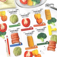 30 Pcs Vegetables And Fish Themed Sticky Notes Cute Gift Self Stick Notepads Kawaii Memo Notes For O
