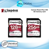 Kingston Canvas React Plus V60 SD memory card (SDR2V6) | 128GB/256GB | for 4K professional UHS-II ca