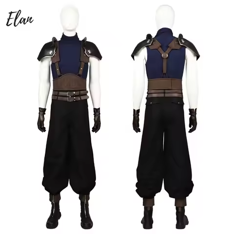 Game FF7 Zack Cosplay Costume Disguise Remake Zack Belt Top Pants Accessories Outfit Halloween Carni