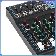 [Ranarxa] DJ Mixing Board 4 Channel Mixer Small Audio Mixer EU Adapter Black