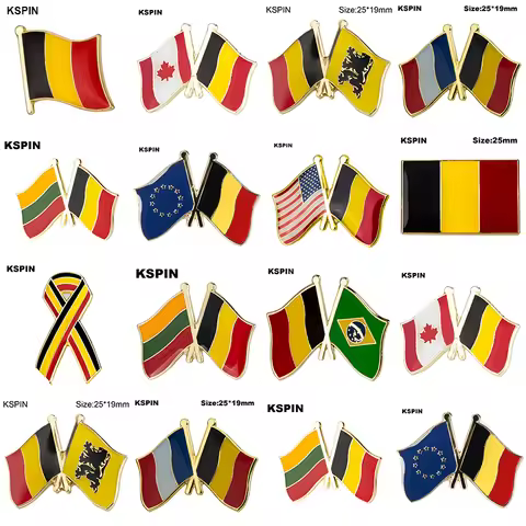 Belgium Flag Badge Brooch Natinal Lapel Pins Flag Lapel Pins Country Flag Badge