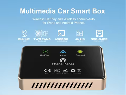 8G+64G CarlinKit CarPlay AI Box Android 13.0 Wireless CarPlay Adapter 2.4+5G GPS FOTA For Netflix Yo