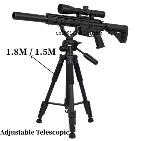 HOT 1.8M/1.5M Tactical Hunting Tripod - Portable V-Yoke Stand, Adjustable Height for Rifle Scope Cam