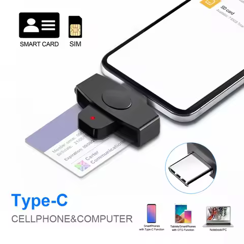 Type-C Smart Card Reader Bank Tax Declaration CAC Smart Card Reader Accessories Support for Windows 