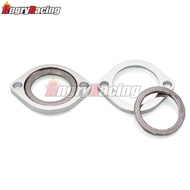 1 Pair Chrome Motorbike Exhaust Flanges Retaining Ring Flanged Nuts Pipe For Harley Sportster 883 12