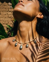 ISOLRA手工搥紋黃鐵礦頸鍊