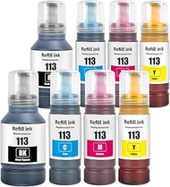 SHUOLEI 113 Ink Compatible with Epson 113 Ink Cartridges Refill Ink Multipack for ET-5850 ET-16600 E