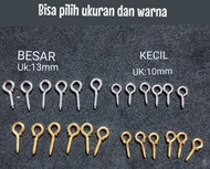 sekrup kecil 100 pcs - sekrup assesories - GOLD SILVER - paku ulir-mata boneka - tidak untuk gantungan yang besar