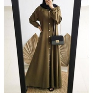 Wolfis Polos Gamis Gamis Nidia - wanita Kancing Full Premium Simple