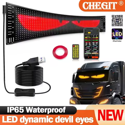 LED Matrix Devil's Eye Truck Windshield Remote Control Animation Display Smart Scrolling Message Pan