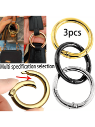 3入組多用途金屬卡環o型環-安全彈簧掛鉤適用於鑰匙扣,袋子和diy首飾