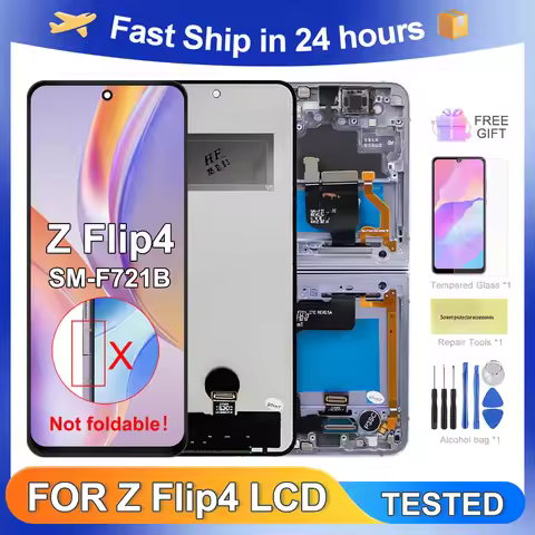 Tested Z Flip4 5G SM-F721B F721N F721U F7210 For Samsung For Z Flip 4 LCD Display Touch Screen Digit