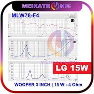 Mini Speaker Woofer 3 Inch 15W 4 Ohm | Subwoofer Lg Bass 78 Mm Mlw78