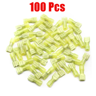10/50/100pcs Nylon Female Cable Wire Connector Brass Insulated Spade Electrical Cable Terminal 12-10