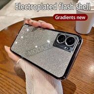 เคส OPPO A57 4G สีดำกลิตเตอร์ TPU นิ่มเคลือบสี OPPO A57หรูหรา4G เคสโทรศัพท์ CPH2387