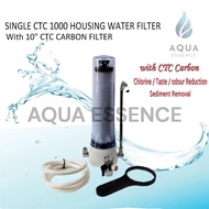 SINGLE CTC 1000 HOUSING WATER FILTER  WITH 10" CTC CARBON FILTER - 1 STAGE FILTRATION
