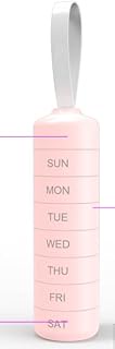 Cute Weekly Pill Organizer, Travel Pill Box Case 7 Day, Daily Medicine Organizer with 7 Large Stackable Compartments (Pink)