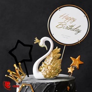 TOPPER KEK HIASAN ANGSA EMAS MAHKOTA EMAS |1 PCS