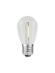 25入組S14塑料防爆LED燈泡，透明塑料燈泡，適用於E27戶外LED串燈，可替換15W白熾燈泡，2200K暖白光，AC220-240V E27 LED燈泡