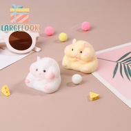 [largelookS] Super Soft Cute Q-Bullet Simulated Hamster Fidget Toy Mini Squishy Toys Kawaii Stress Relief Squeeze Toy TPR Deion Toy [new]