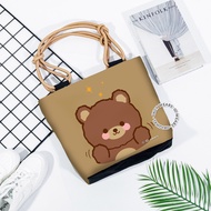 [40+ VARIAN] Tas Totebag Wanita Shoulder bag tote bag tali kepang sumbu unik bermotif gambar printin