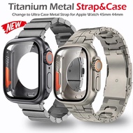 Titanium Metal Strap+Case For IWatch 44mm 45mm 40mm 41mm Bracelet Correa iWatch Series 8 7 6 SE 5 4 3 2 Full Coverage Case