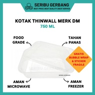 TERMURAH!! KOTAK MAKAN PLASTIK THINWALL MERK DM 750ML / BOX 750 ML