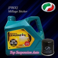 PERODUA FULLY SYNTHETIC 0W20 3L ENGINE OIL WITH PERODUA AXIA, BEZZA OIL FILTER(P2A12}
