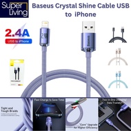 IPHONE Baseus Crystal Shine Data Cable USB to Lightning Fast Charging 2.4Aiphone Cable