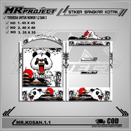 Stiker Decal Sangkar Kotak-Sticker Ebot Kosan Sangkar motif Panda