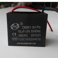 CAPACITOR SQ 15uF 450V. SENJU 15uF 450V.