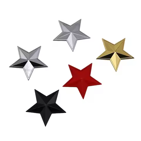 3D Metal Five-pointed Star Logo Car Fender Emblem Sticker Rear Trunk Badge Decal for Nissan Honda MI