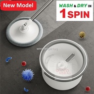 ◆Spin Mop Flat Mop Round Head Floor Mop Quick Dry Mop Microfiber Cloth Mop Spin Wash Mop Lantai Mop Spinner Mop Set