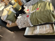 IKEA  IDANAS 雙人軟墊式床框 附儲物抽屜（送床墊、家具）