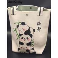 Chengdu Panda Souvenir Knitted Tote Bag Shoulder Portable Commuter Bag Cartoon Panda Canvas Bag Knit