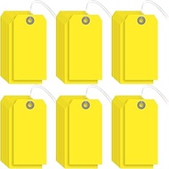 1000 Pcs Blank Manila Shipping Tags with Wire 4 3/4" x 2 3/8" in Paper Hang Tags Luggage Tag Asset T