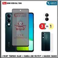 3IN1 Tempered Ceramic Vivo YZ9S 5G / Y04 Anti-Scratch Matte Package + Camera + Garskin Riyanali_Shop