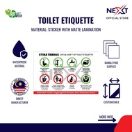 Toilet Etiquette Sign | Stiker Etika Penggunaan Tandas | Sticker with Matte Lamination