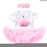 Baju baby girl dress 0-3-6-12-24months newborn set gaun cotton pink white romper tutu dress 1-2Years