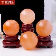 Ornaments Crystal Ball Crafts Moroccan Plaster Orange Natural Transparent Energy Ball Home Degaussin