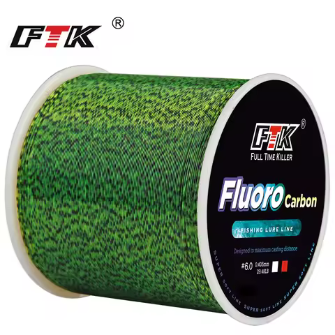 FTK 300/500m Green Invisible Fishing Line Speckle Fluorocarbon Coating Line 4.13LB-34.32LB Super Str